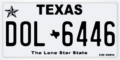TX license plate DOL6446