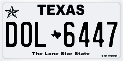 TX license plate DOL6447