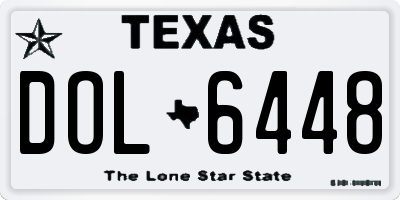 TX license plate DOL6448