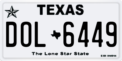TX license plate DOL6449