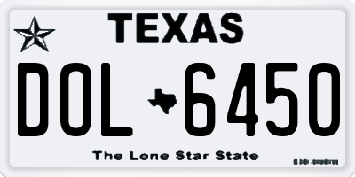 TX license plate DOL6450