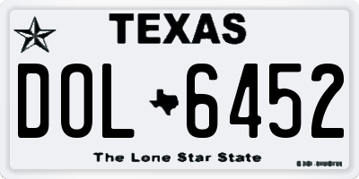 TX license plate DOL6452