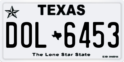 TX license plate DOL6453