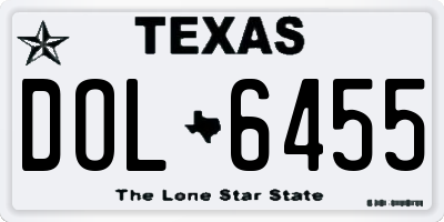 TX license plate DOL6455