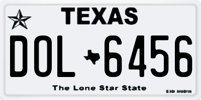 TX license plate DOL6456