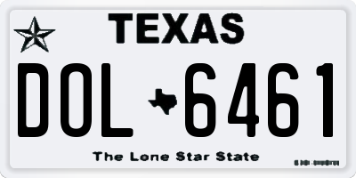 TX license plate DOL6461