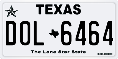 TX license plate DOL6464