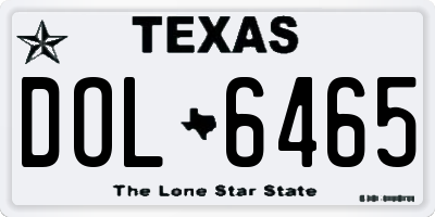 TX license plate DOL6465