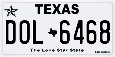 TX license plate DOL6468