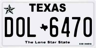 TX license plate DOL6470