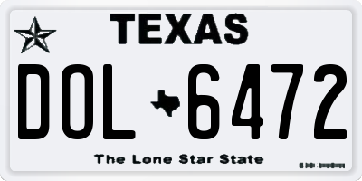 TX license plate DOL6472