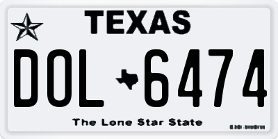 TX license plate DOL6474