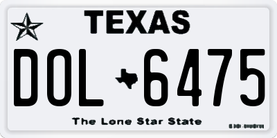 TX license plate DOL6475