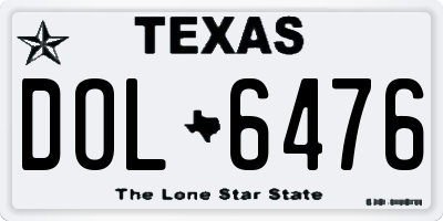 TX license plate DOL6476