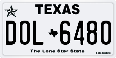 TX license plate DOL6480