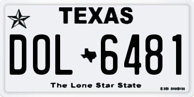 TX license plate DOL6481