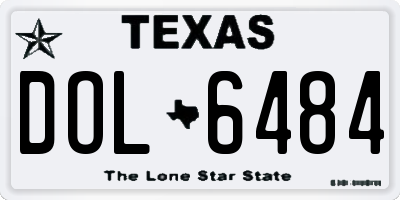 TX license plate DOL6484