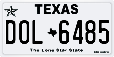 TX license plate DOL6485
