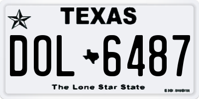 TX license plate DOL6487