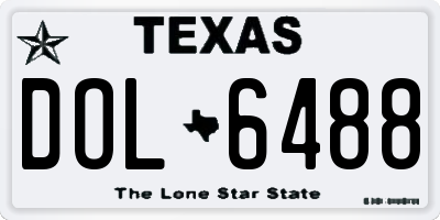 TX license plate DOL6488