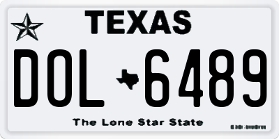 TX license plate DOL6489