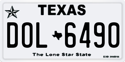 TX license plate DOL6490