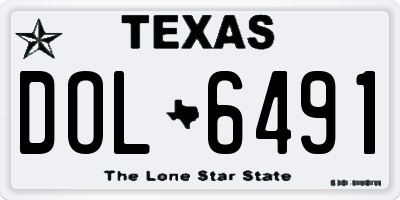 TX license plate DOL6491