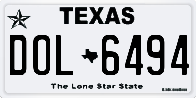 TX license plate DOL6494