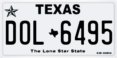 TX license plate DOL6495