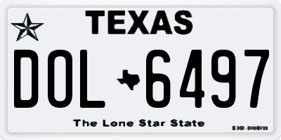 TX license plate DOL6497
