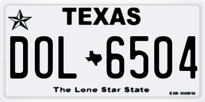 TX license plate DOL6504