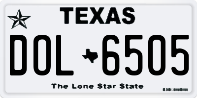 TX license plate DOL6505