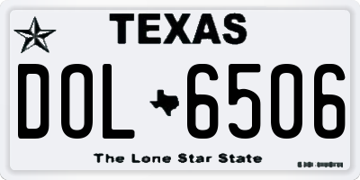 TX license plate DOL6506
