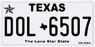 TX license plate DOL6507