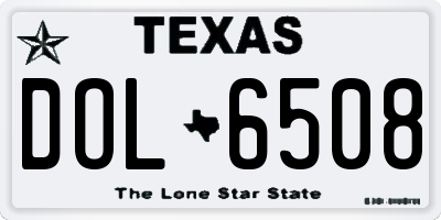 TX license plate DOL6508