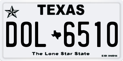 TX license plate DOL6510