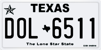 TX license plate DOL6511