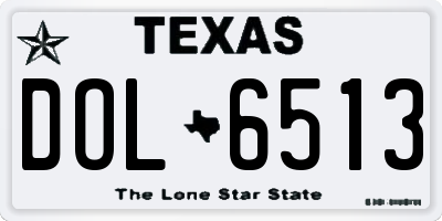 TX license plate DOL6513