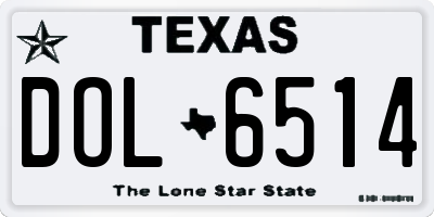 TX license plate DOL6514