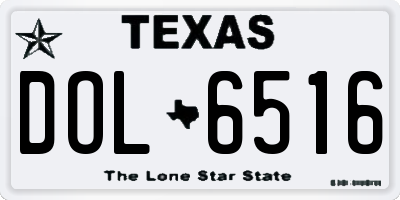 TX license plate DOL6516
