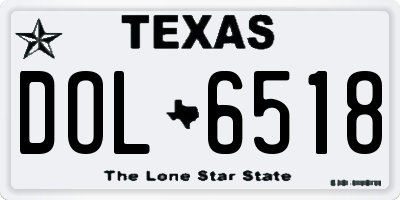 TX license plate DOL6518