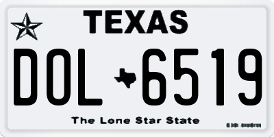 TX license plate DOL6519