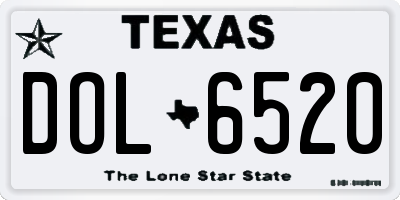 TX license plate DOL6520