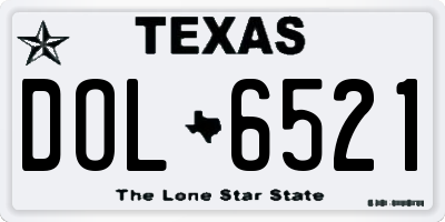 TX license plate DOL6521