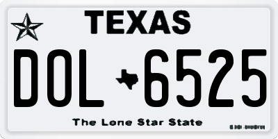 TX license plate DOL6525