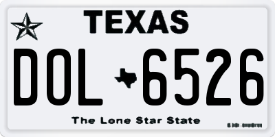 TX license plate DOL6526