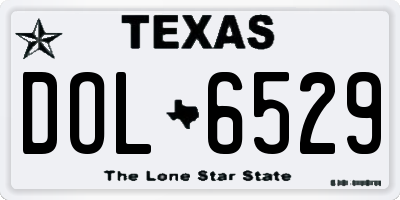 TX license plate DOL6529