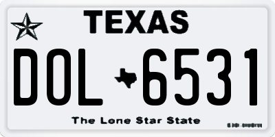 TX license plate DOL6531