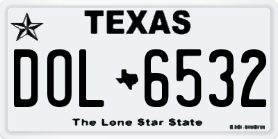 TX license plate DOL6532