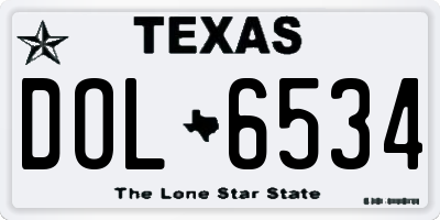 TX license plate DOL6534